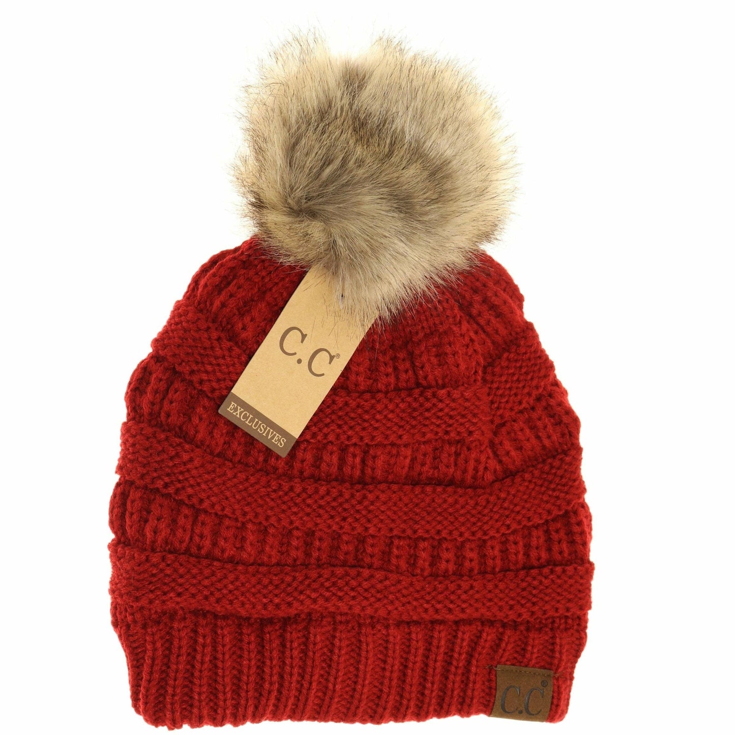 C.C Fur Pom Beanie