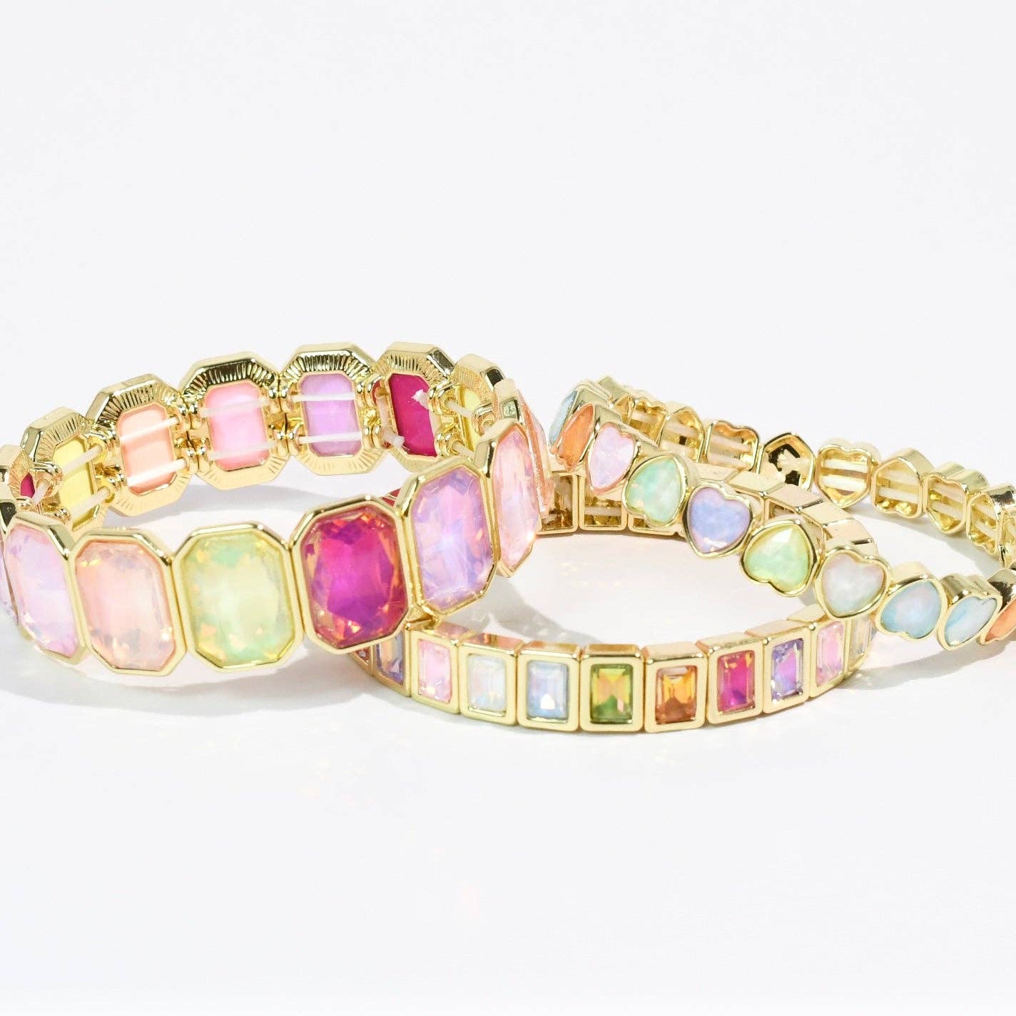 Treasure Jewels Sparkle Multi Heart Stack Set