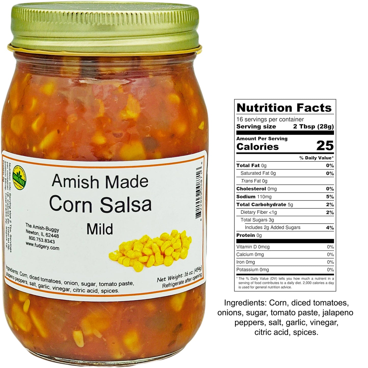 Amish Fresh Made Salsa 16 oz. Jar