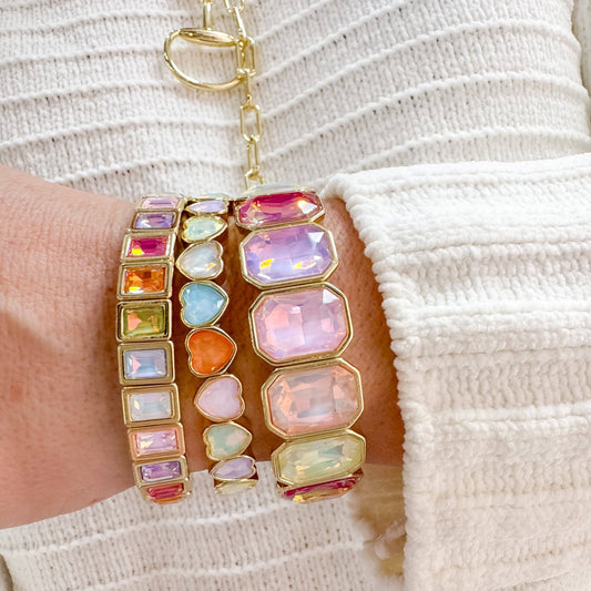 Treasure Jewels Sparkle Multi Heart Stack Set