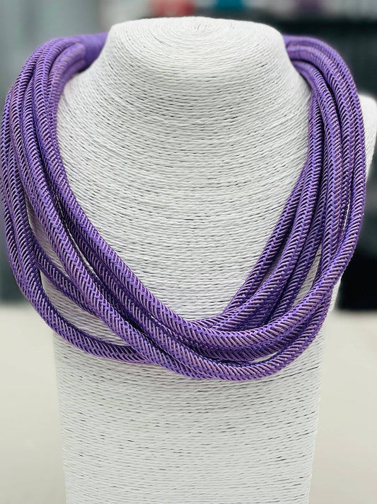 Slub 8-Strand Necklace in Lilac