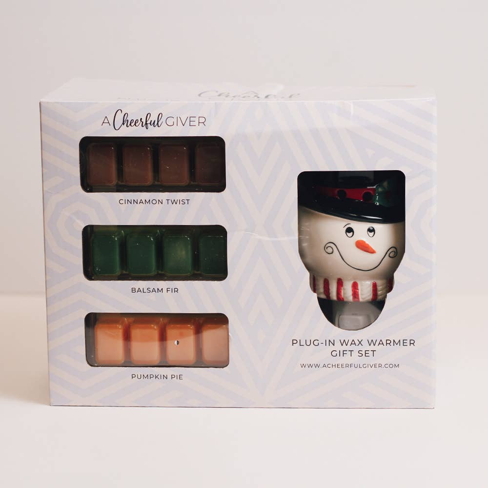 A Cheerful Giver Snowman Plug-In Wax Warmer Gift Set