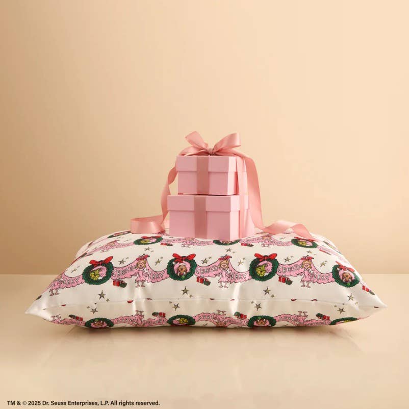 Kitsch The Grinch Satin Pillowcase in Cindy Lou Who