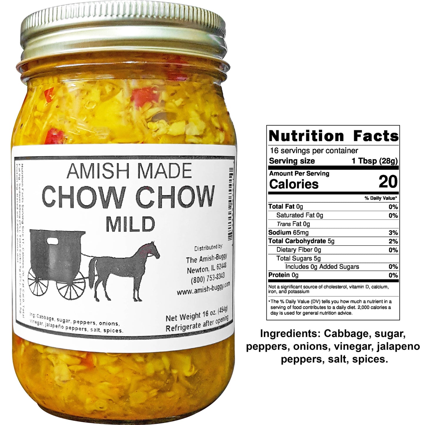 Amish Pickled Vegetables & Eggs 16 oz. Jar