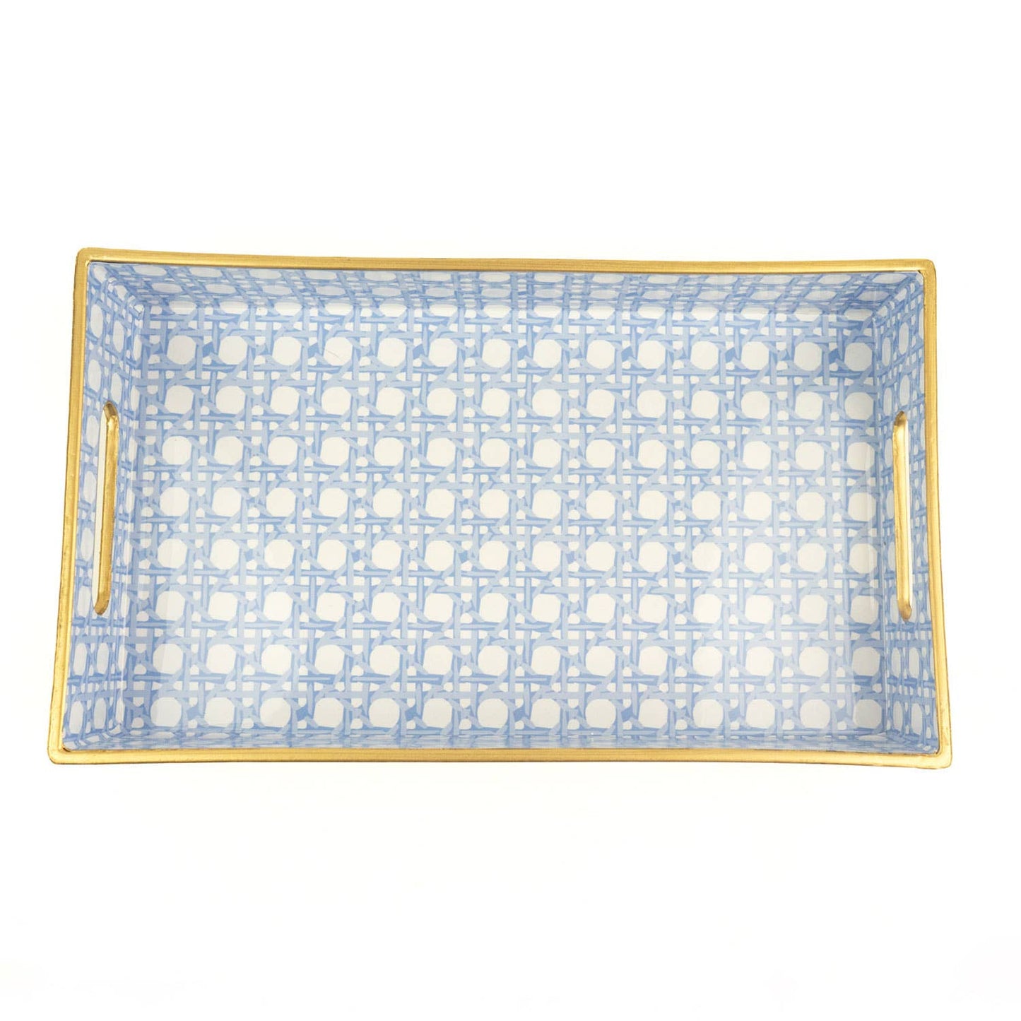 Blue Cane Decorative Tray – Vanity, Coffee Table & Serving Tray