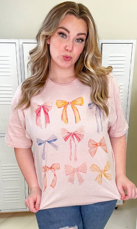 Pastel Bow Graphic T-Shirt