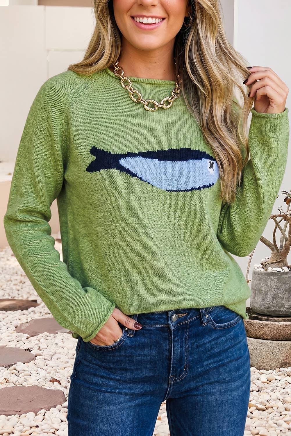 Marine Fish Loose Sweater