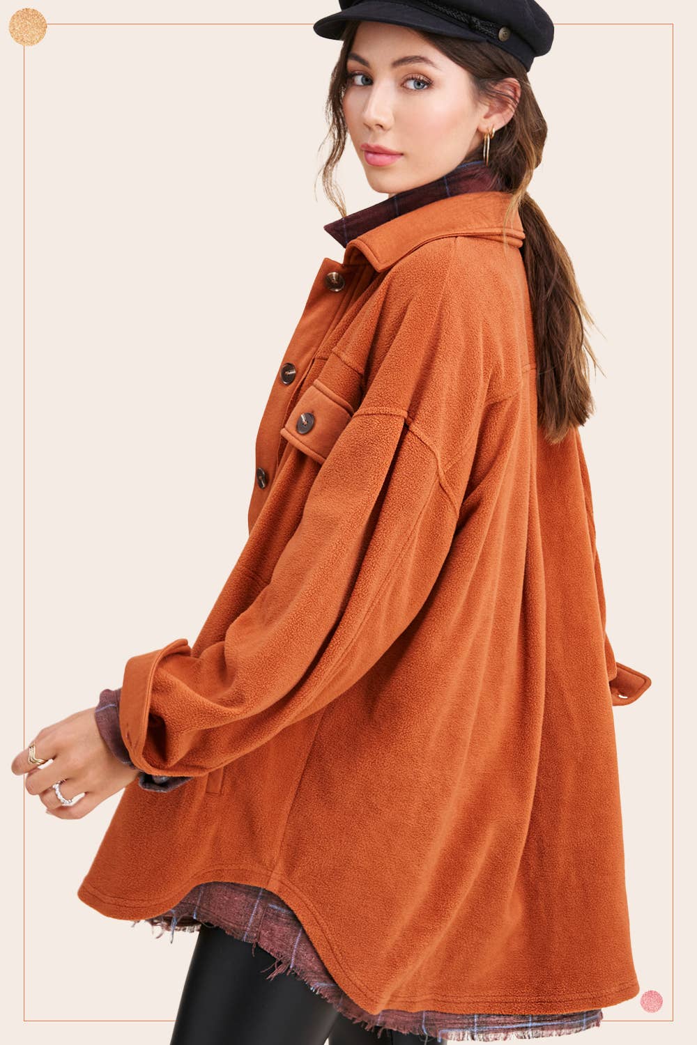 La Miel Button Down Fleece Shacket