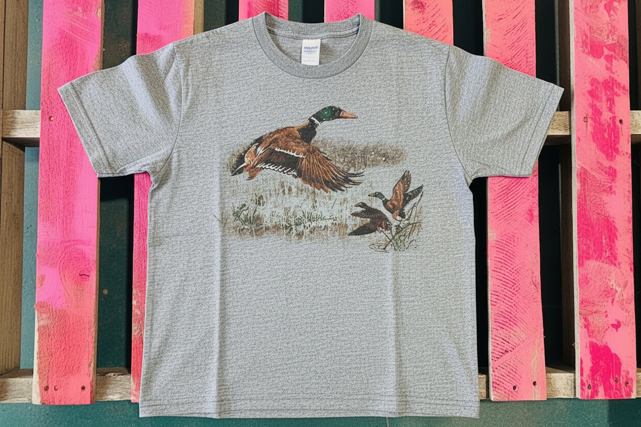 Retro Duck Scene Grey Tee