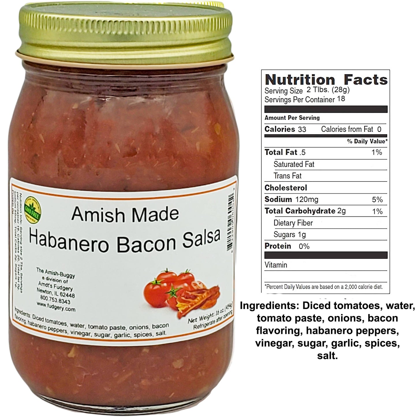 Amish Fresh Made Salsa 16 oz. Jar