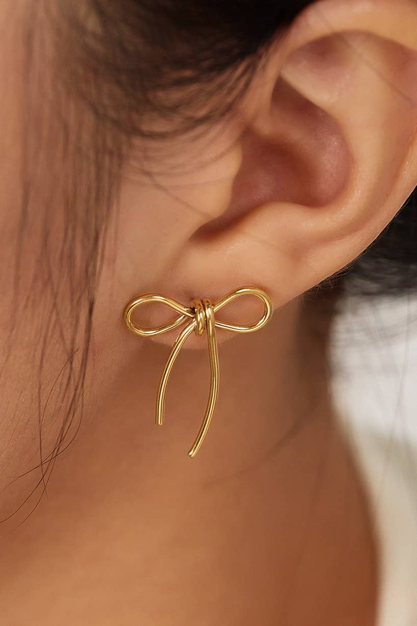 Gold Bow Earrings