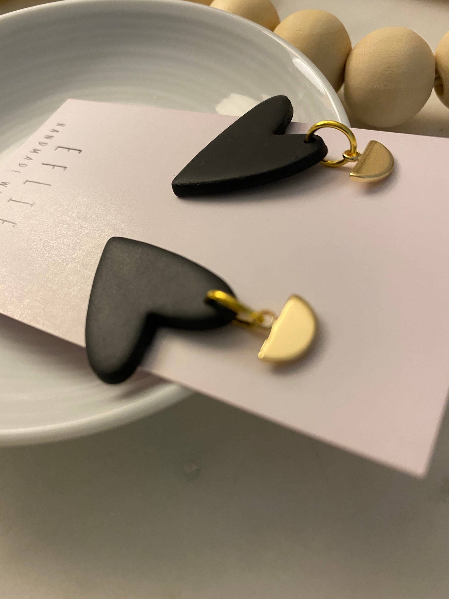 Black Heart Earrings