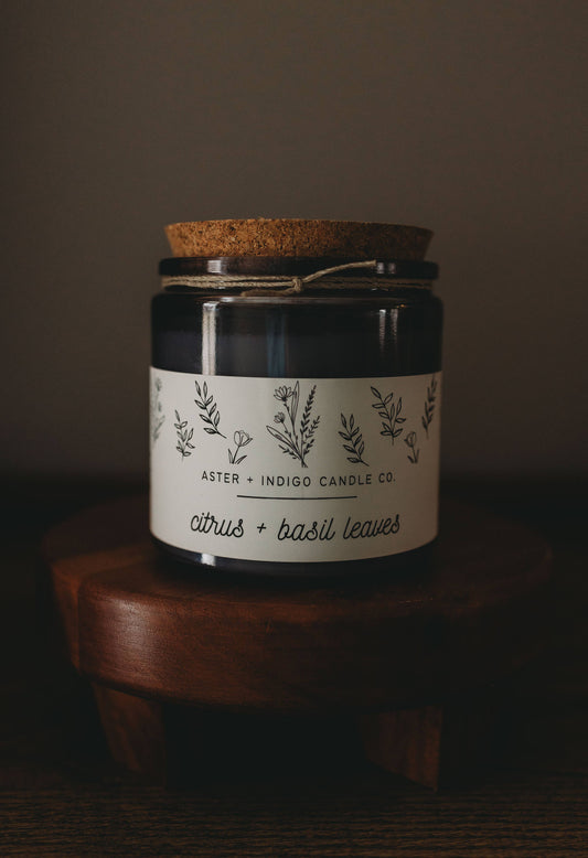 Citrus + Basil Leaves Soy Candle