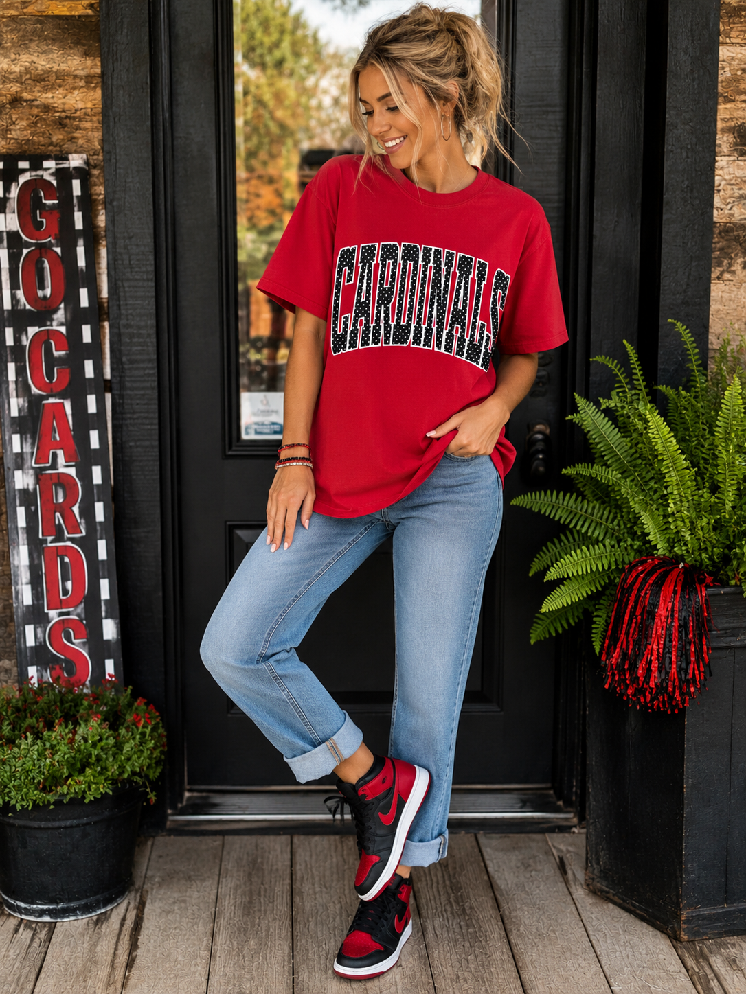 Cardinals Polka Dot Comfort Colors Graphic T-Shirt