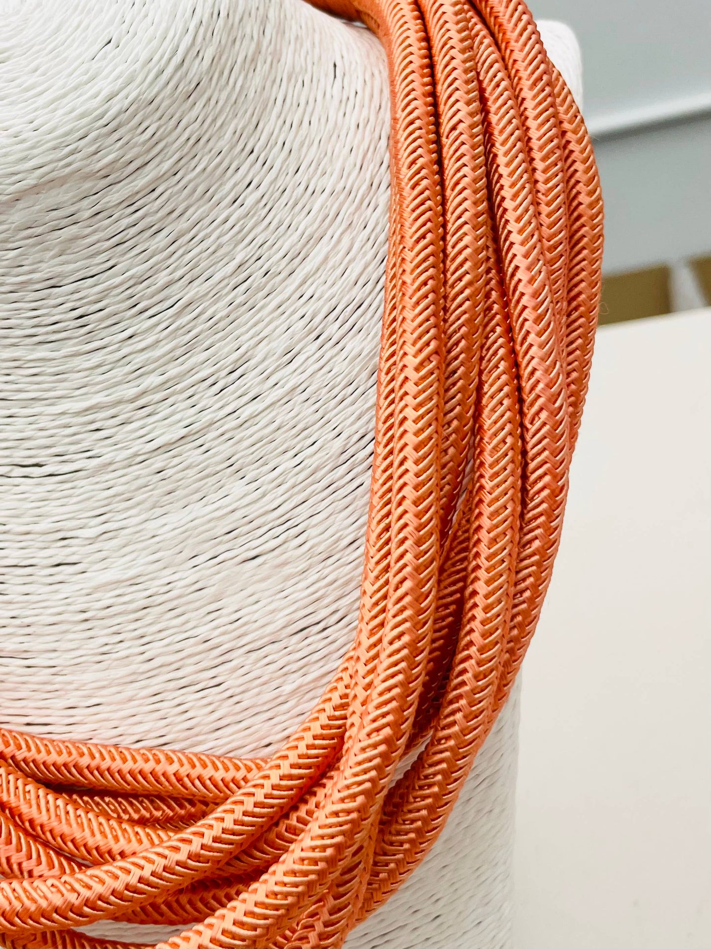 Peach Cotton Slub Rope Necklace