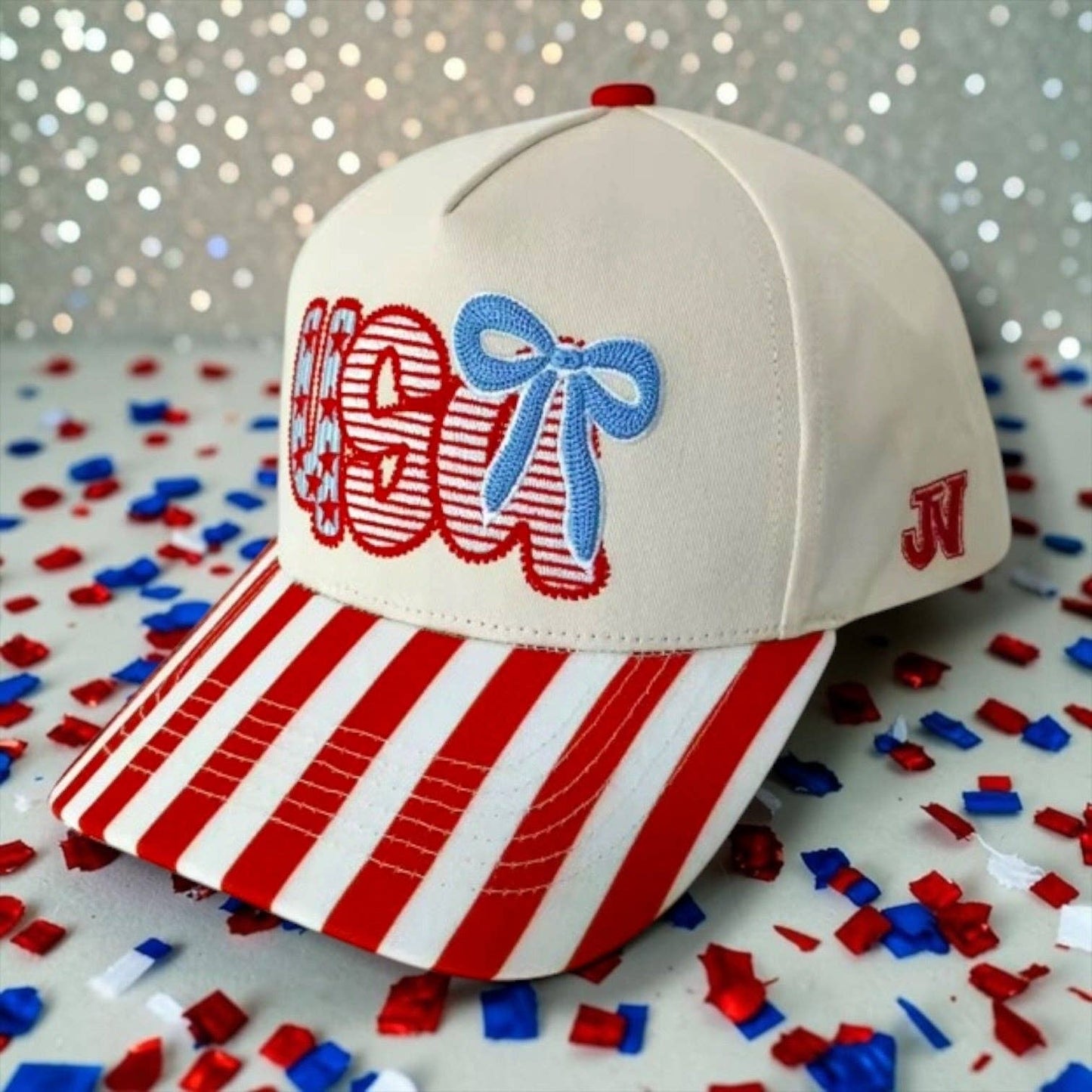 USA Bow Stripe Trucker Hat