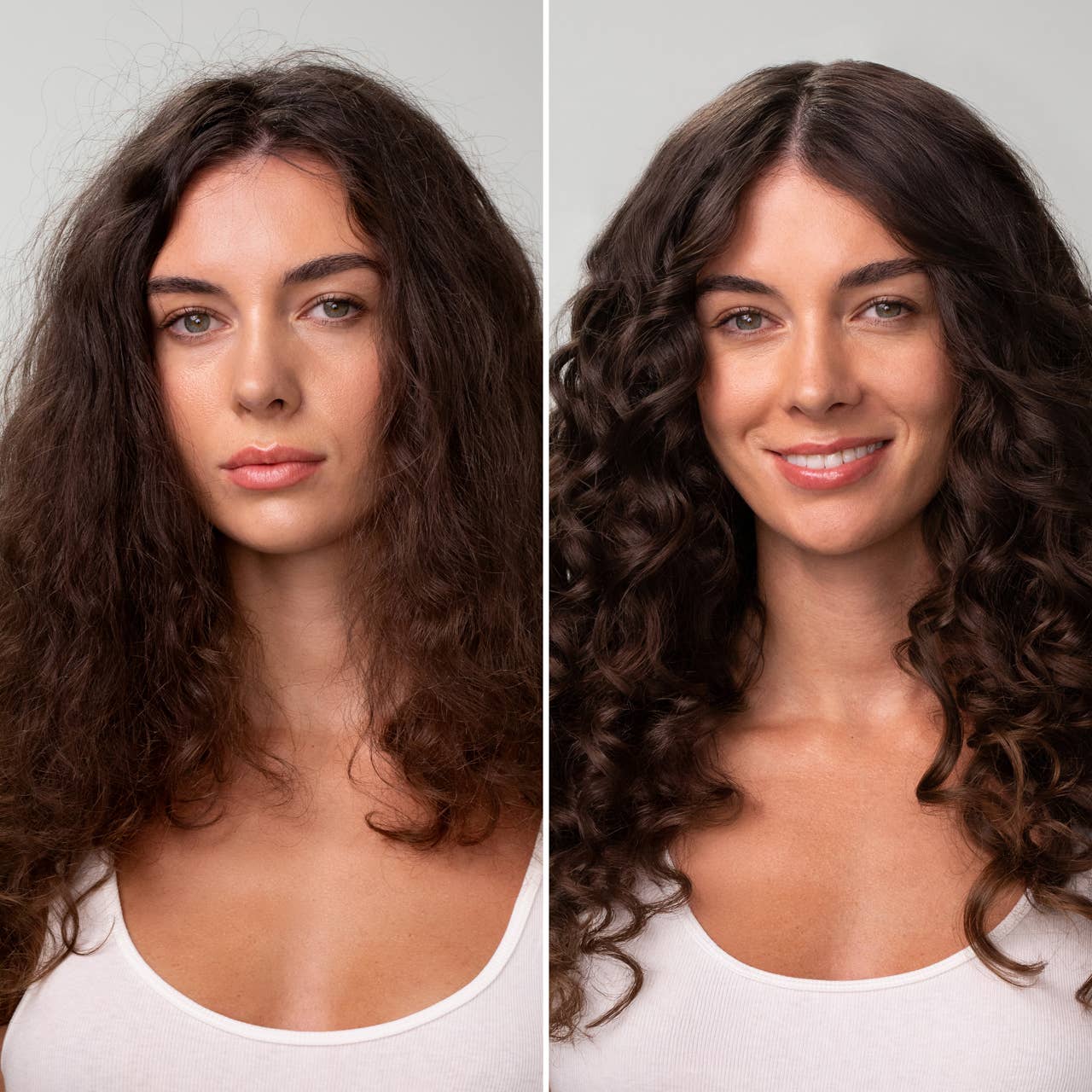 Woman with smoother, healthier-looking hair after using Kitsch Castor Oil Shampoo