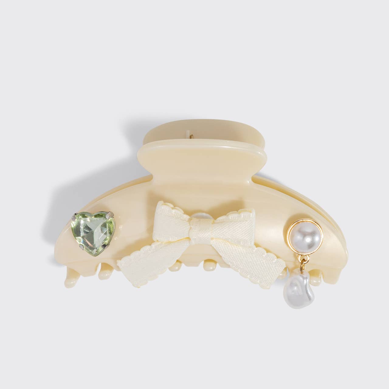 KitschPop Curved Claw Clip 7pc Set Vintage- Pearlized Cream
