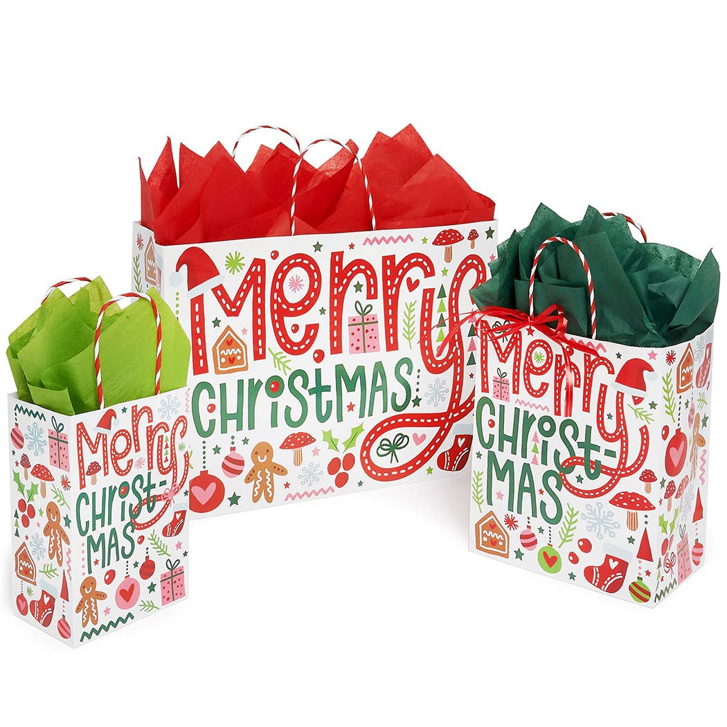 Whimsical Christmas Paper Gift Bags