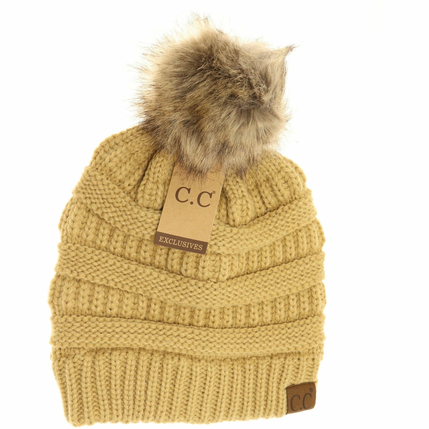 C.C Fur Pom Beanie