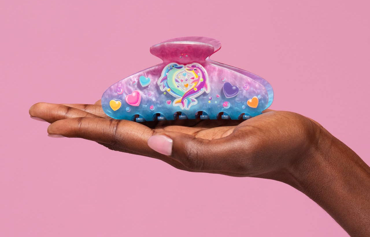 Lisa Frank x Kitsch Glitter Claw Clip in Dancing Dolphins