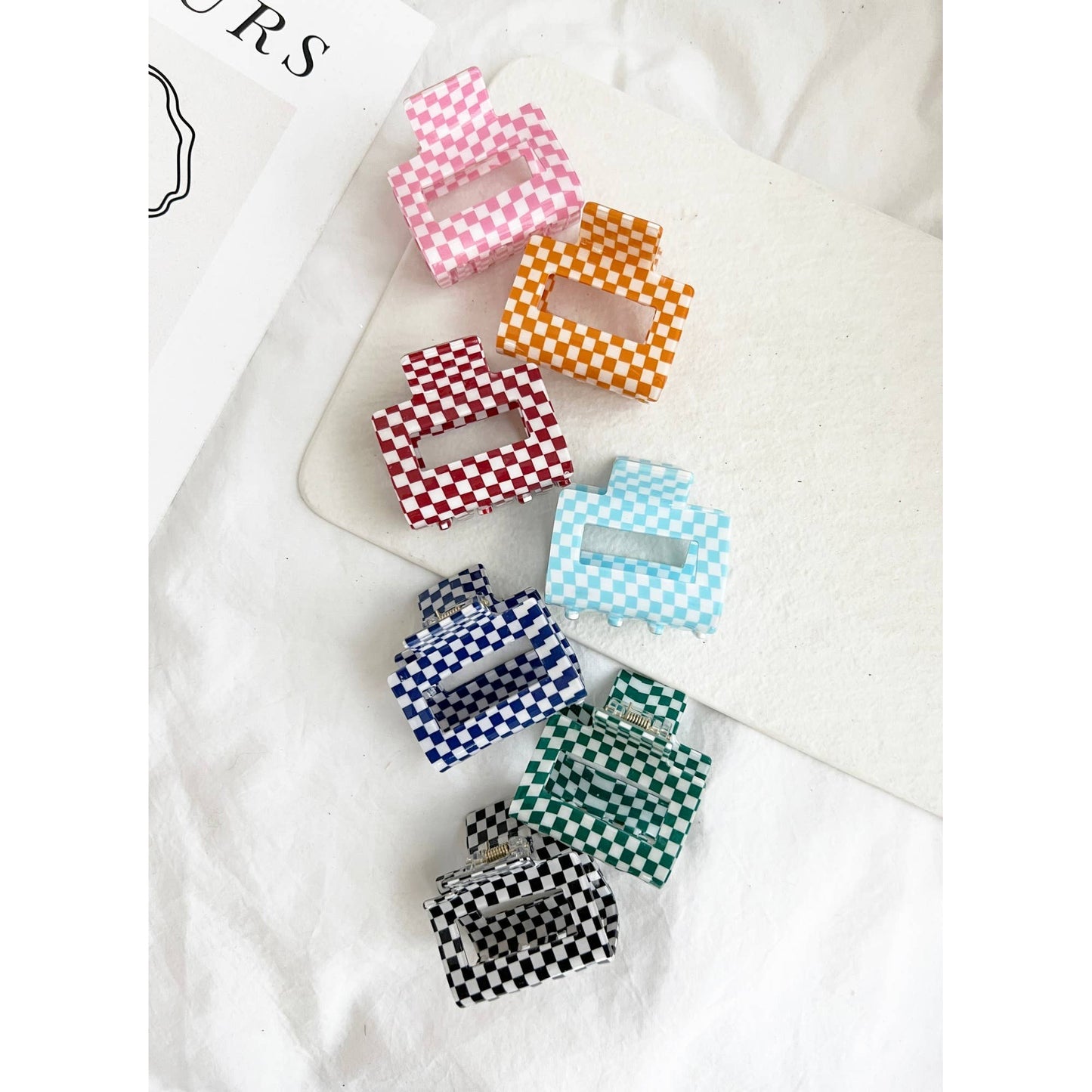 Chess Checkered 2 inch Hair Clips