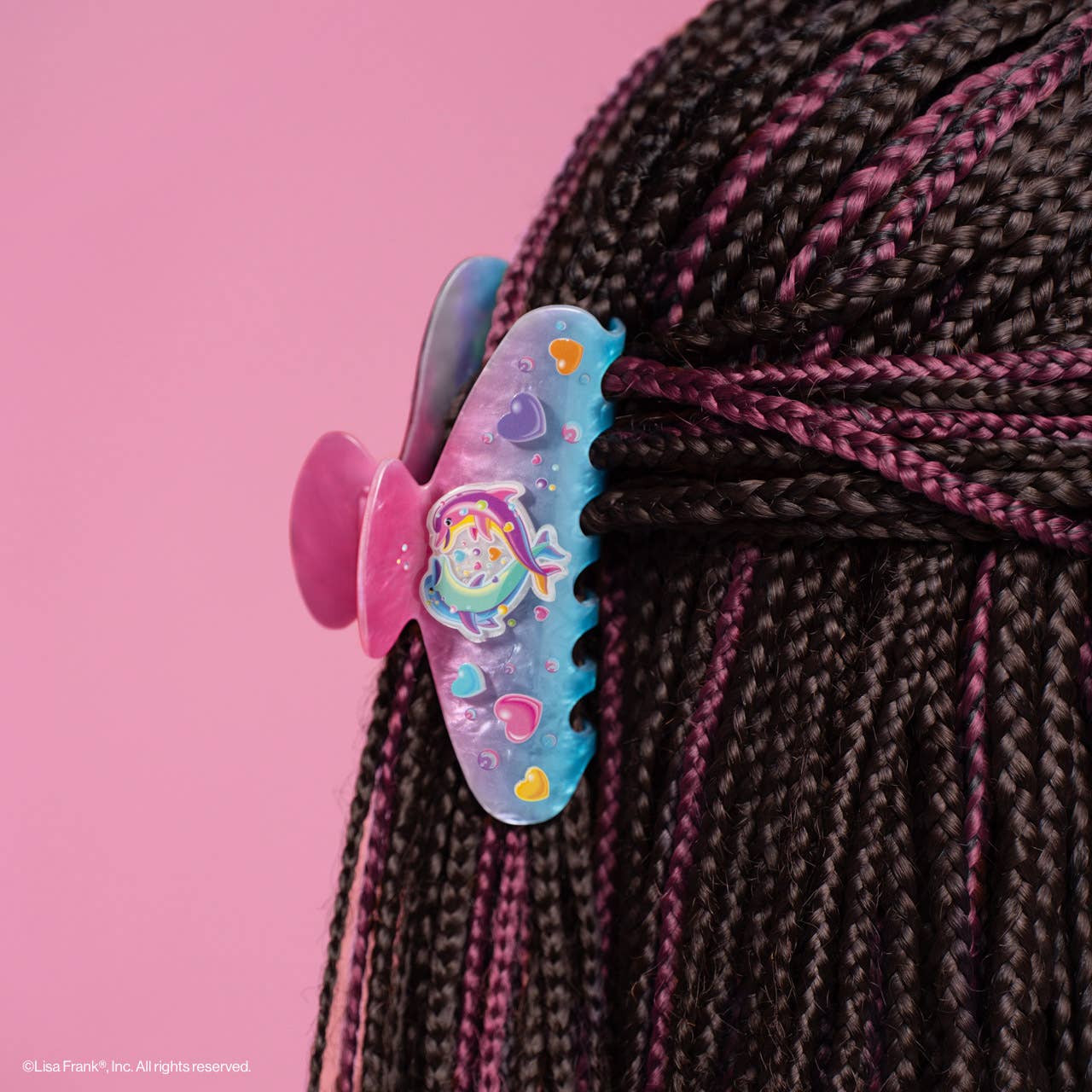 Lisa Frank x Kitsch Glitter Claw Clip in Dancing Dolphins