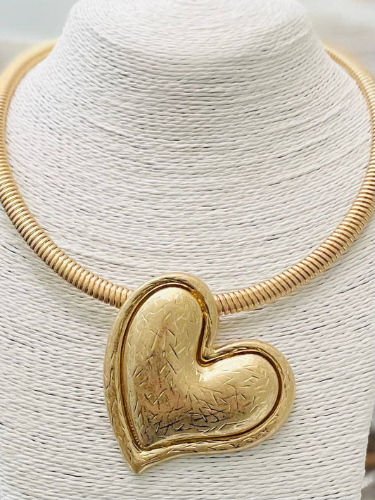 Vintage Heart Choker Necklace