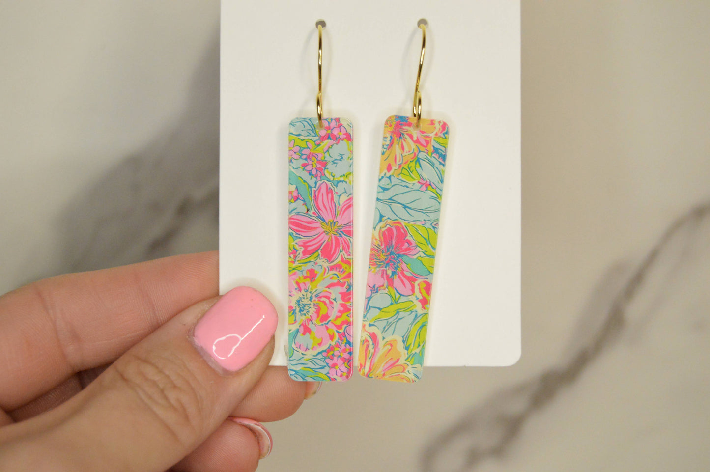 Preppy Earrings, Colorful Bar Earrings, Summer Earrings