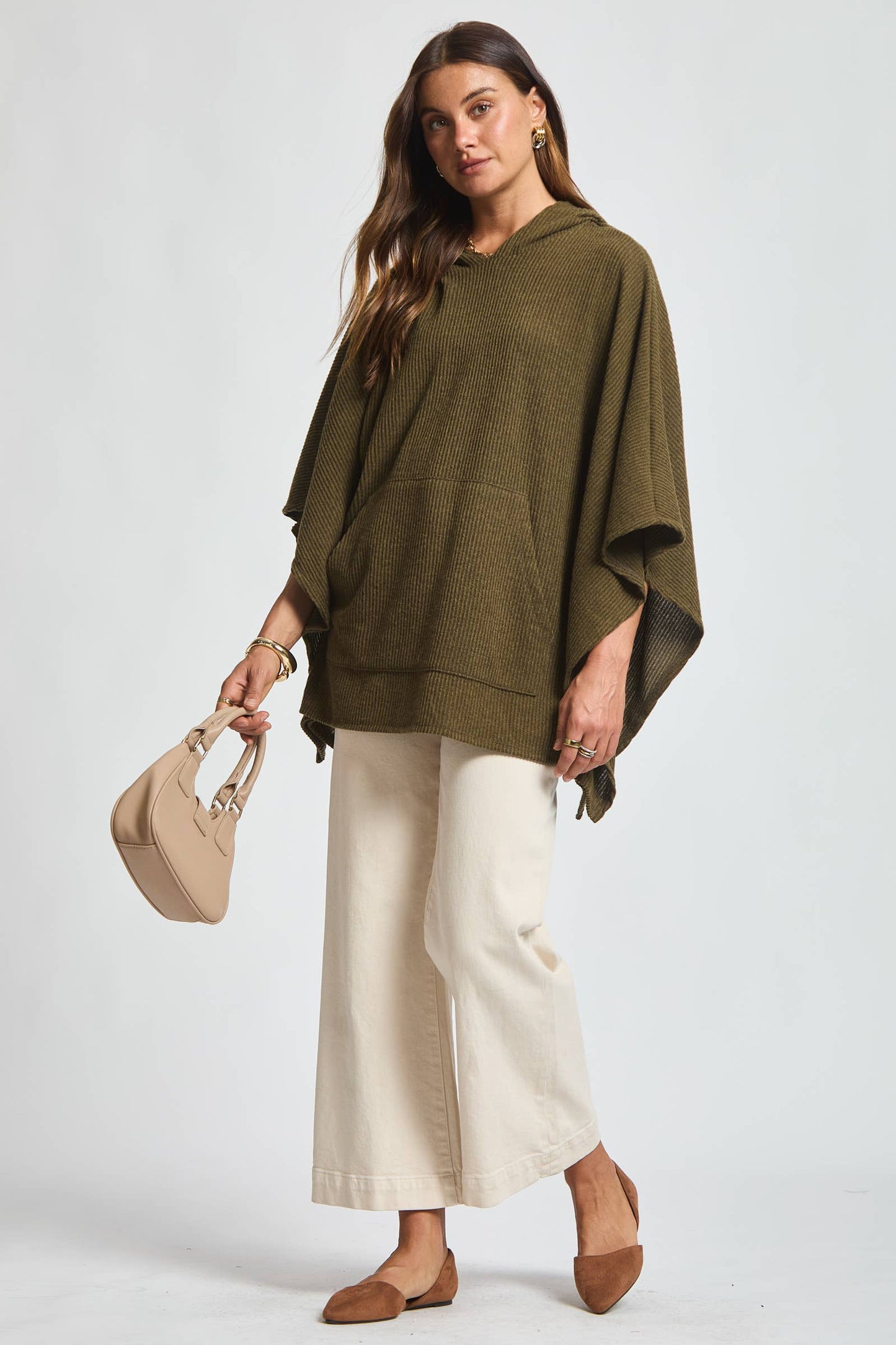 Dear Scarlett Ribbed Knit Poncho Top