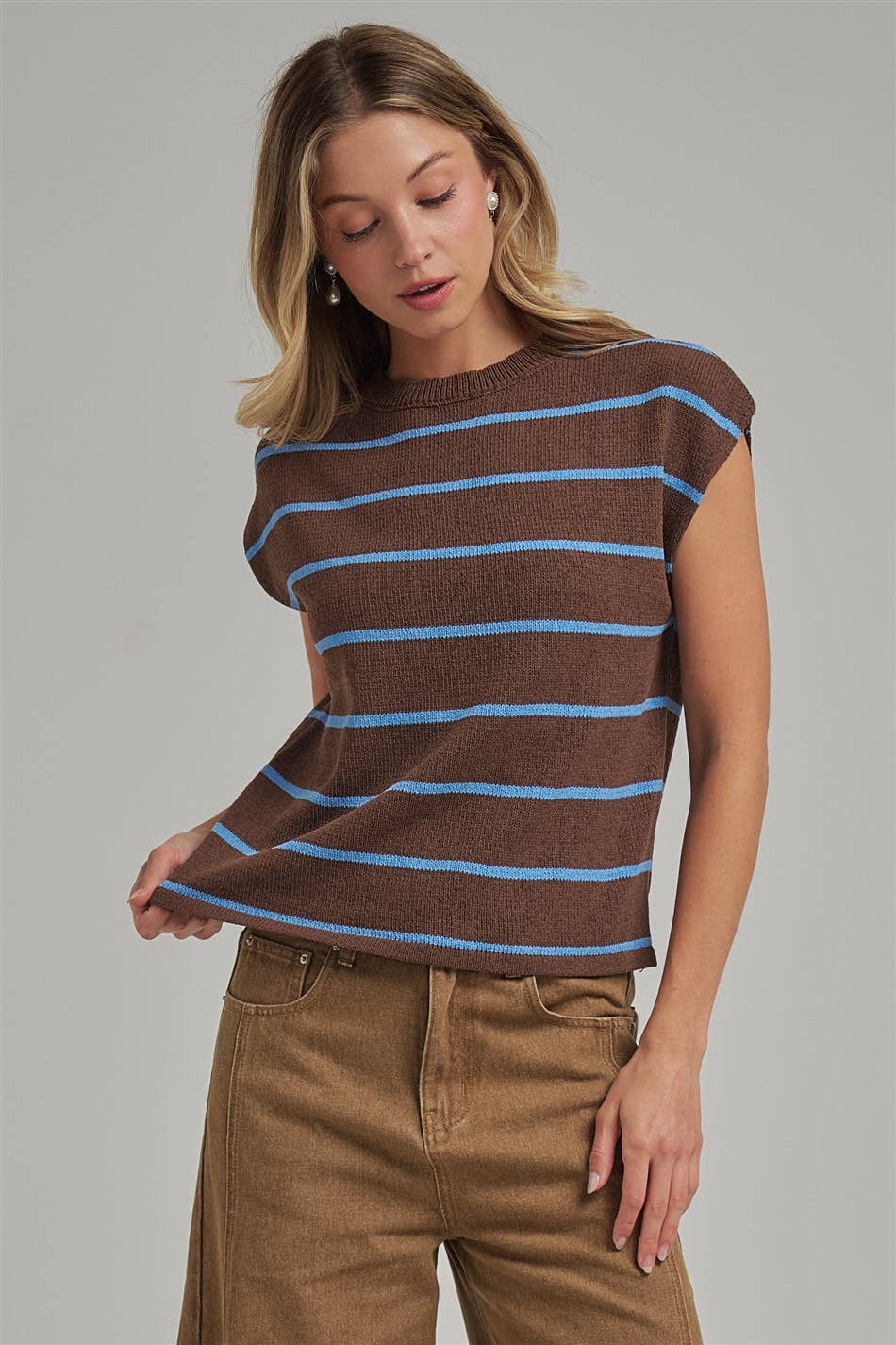 Striped Transitional Sleeveless Sweater