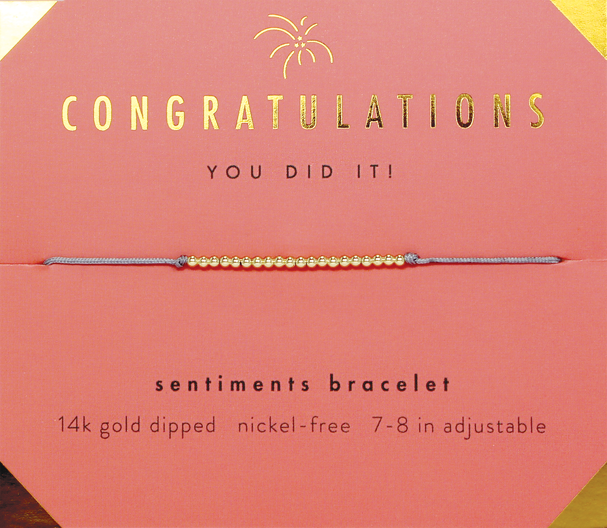 Sentiments Bracelet - GOLD - Congratulations