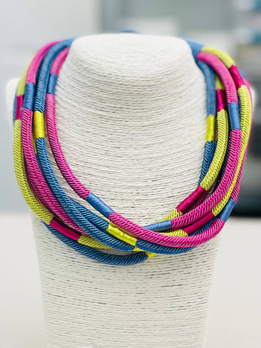 Slub 8-strand Necklace in Periwinkle Multi