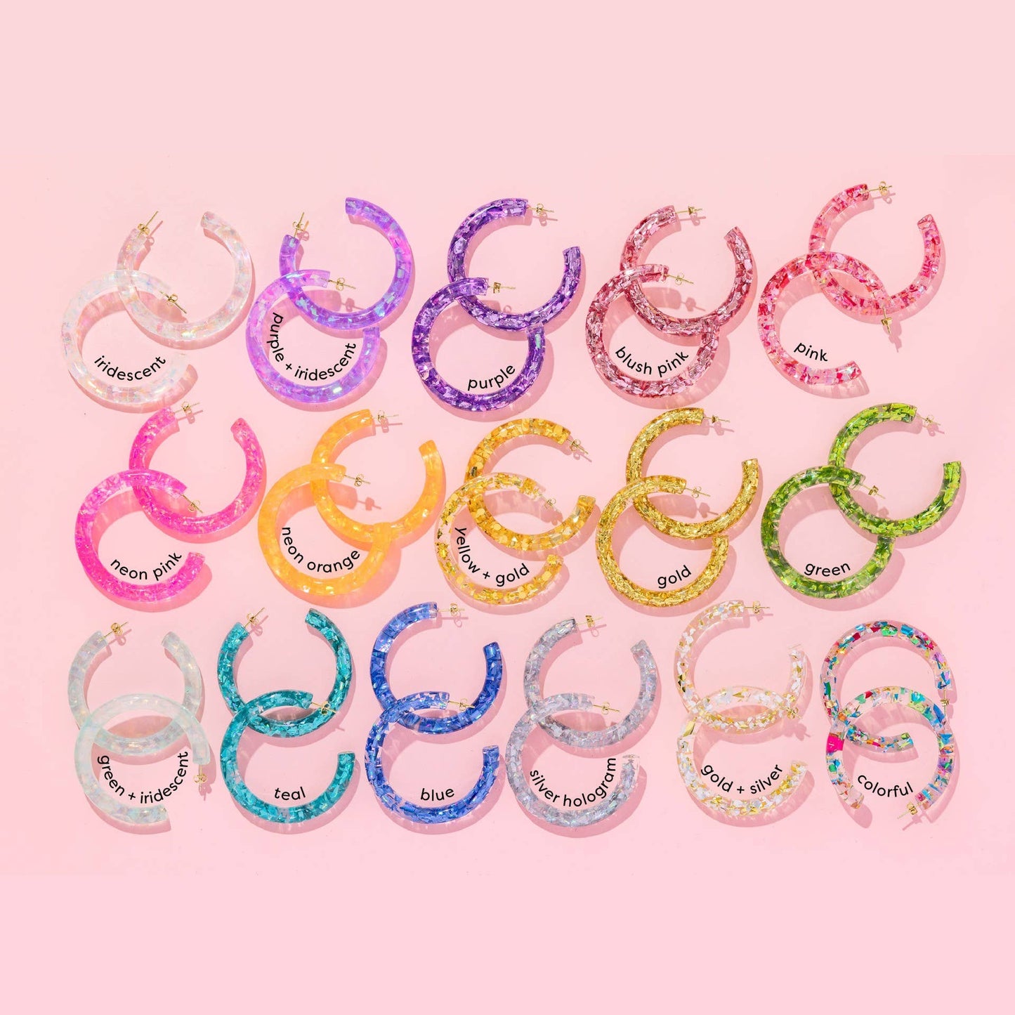 Confetti Hoop Earrings – Assorted Colors