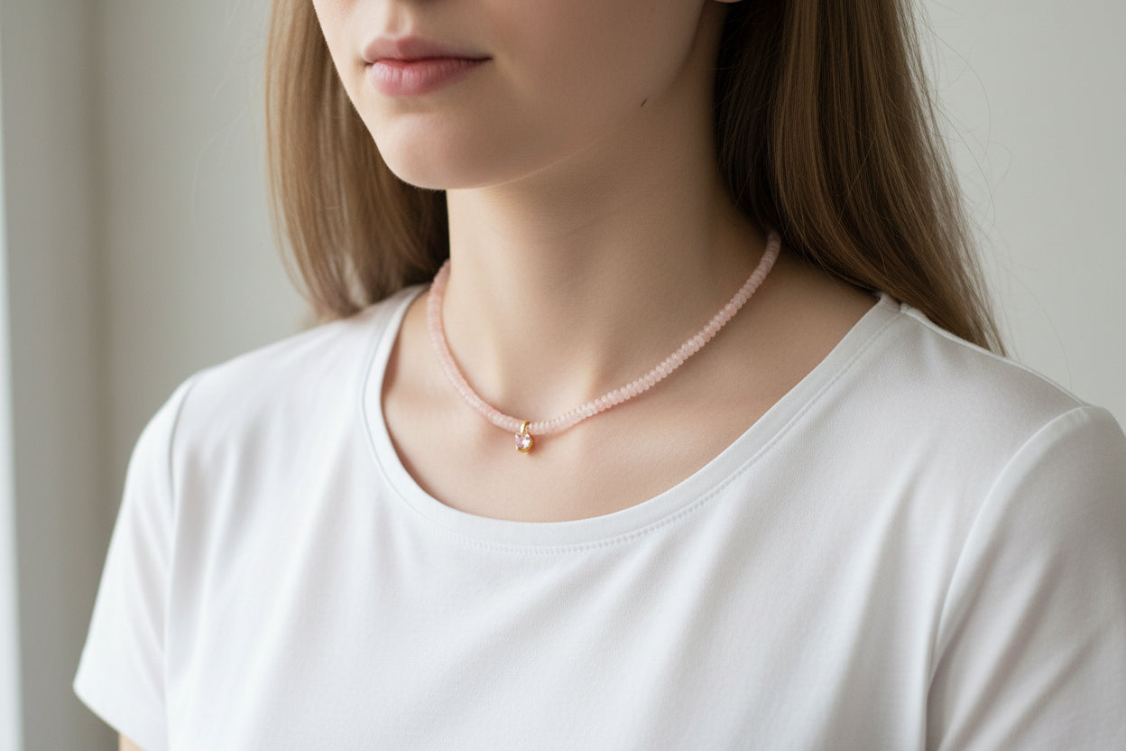 Natural Semi Precious Stone Beaded Charm Necklaces