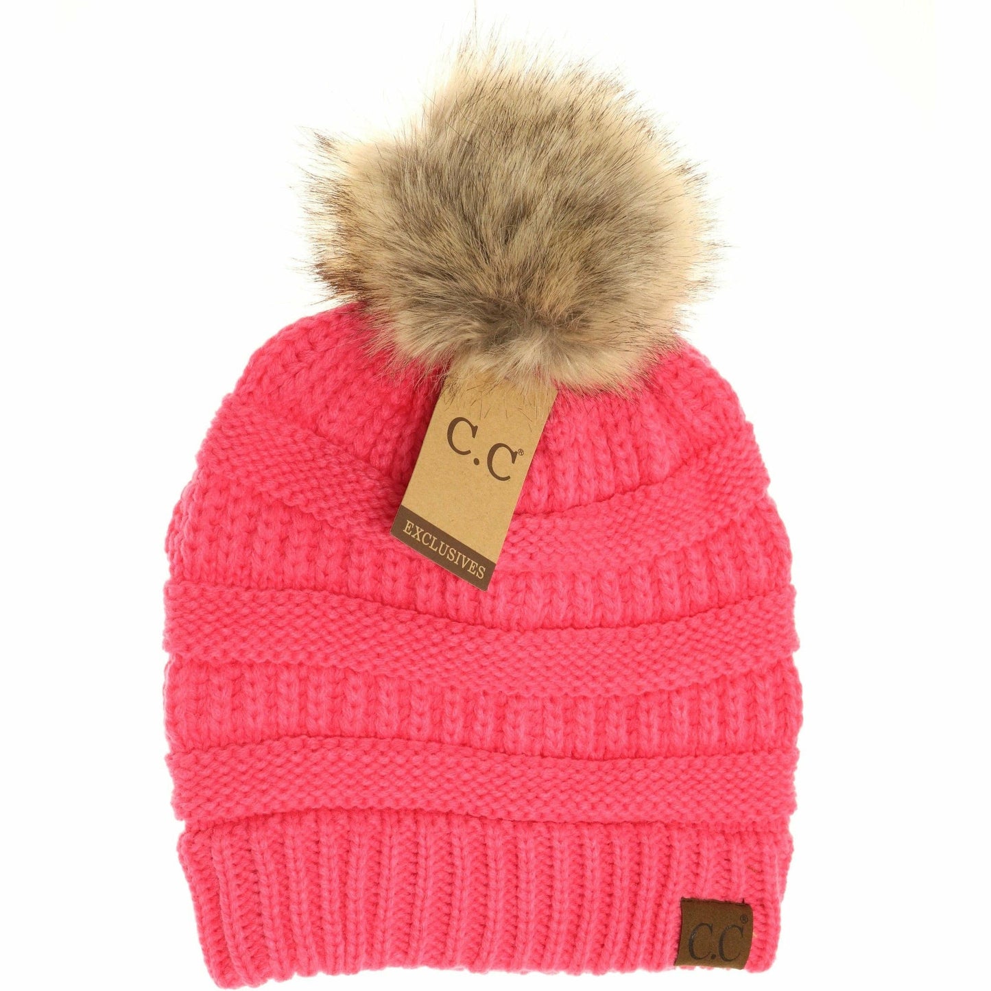 C.C Fur Pom Beanie