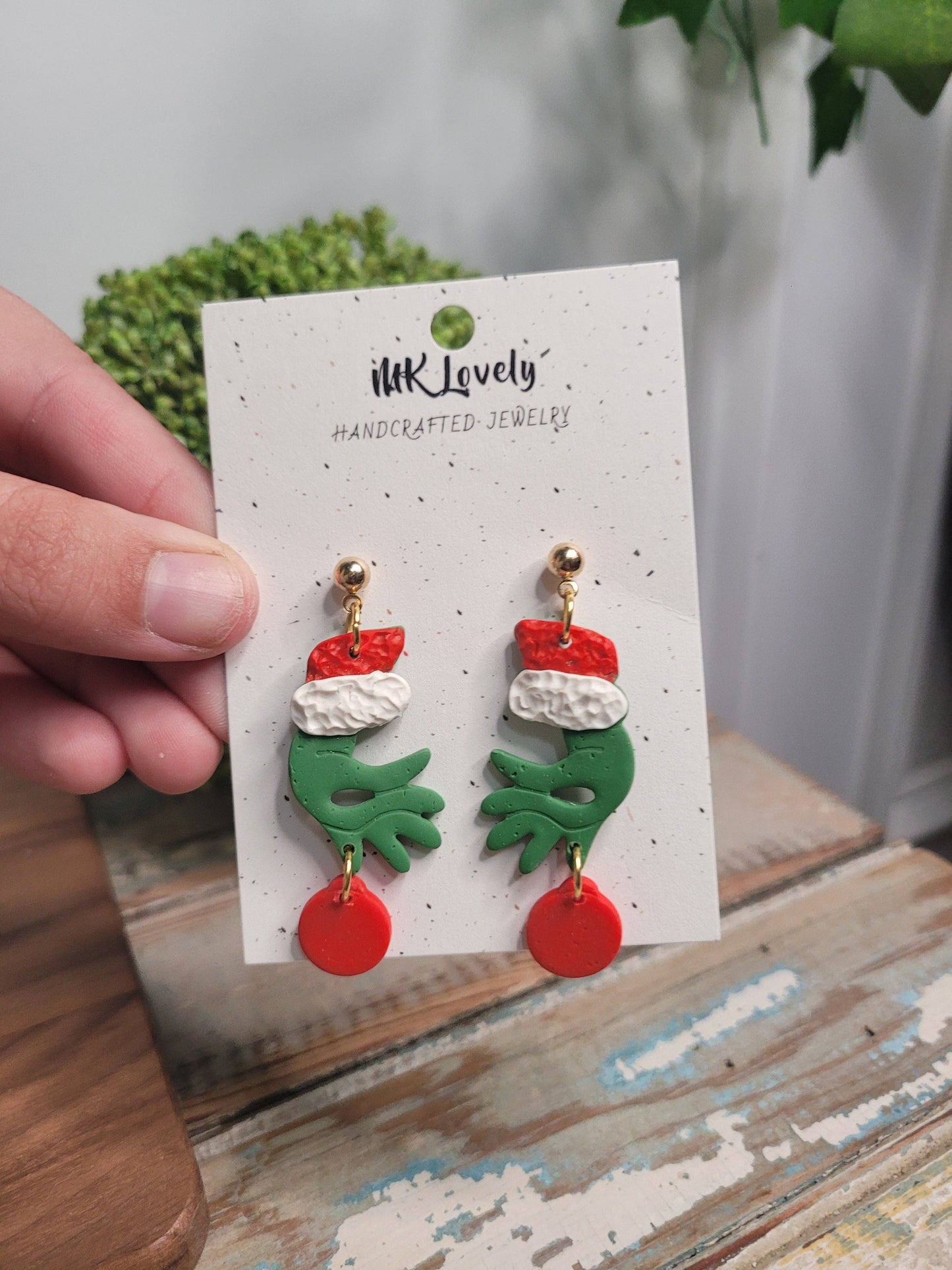 Grinch Ornament Earrings