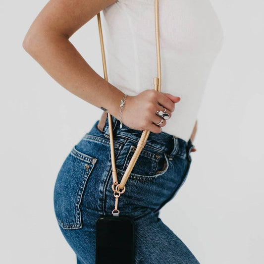 Pretty Simple Metallic Phone Holder Crossbody Strap