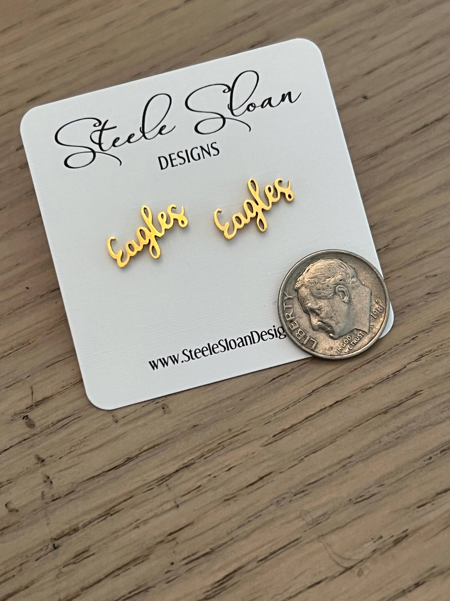 Eagles Gold Stud Earrings
