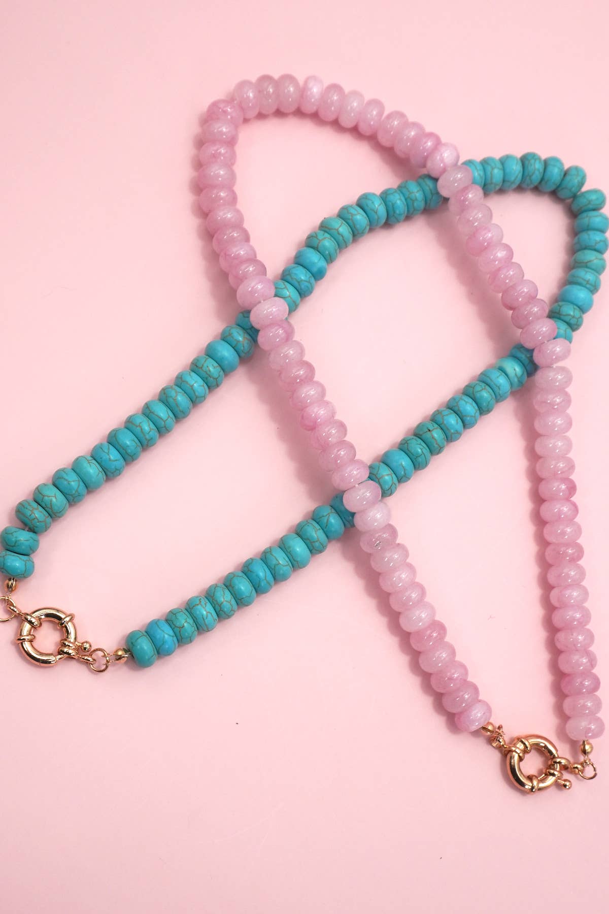 Natural Stone Charm Beaded Necklace