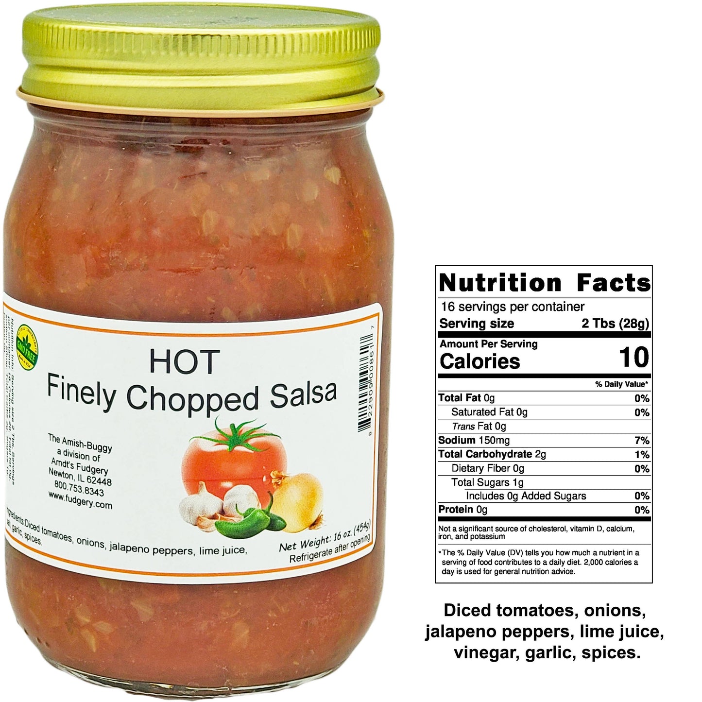 Amish Fresh Made Salsa 16 oz. Jar