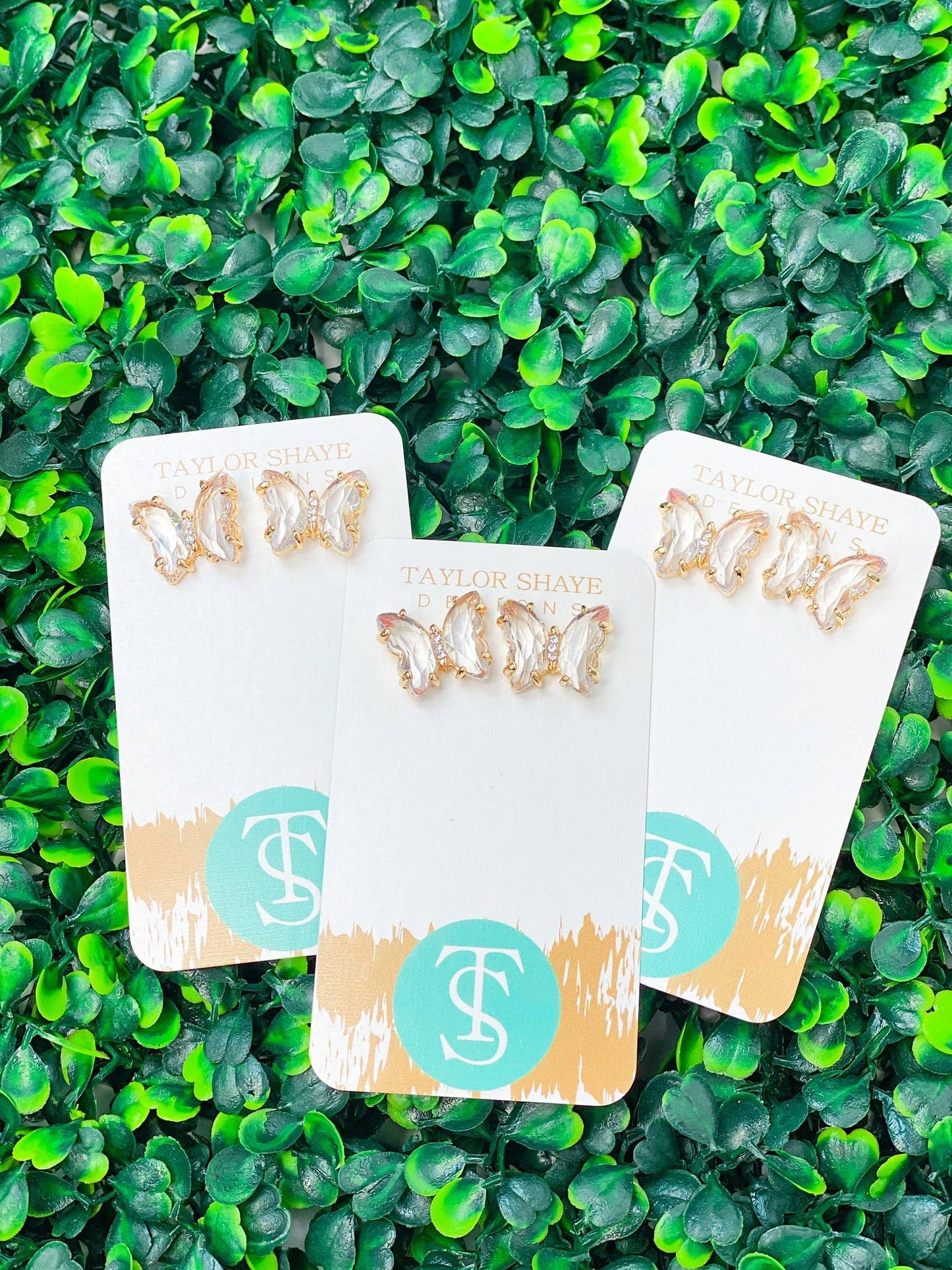 Crystal Clear Butterfly Studs