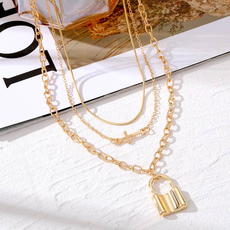 Gold Locket Layered Necklace