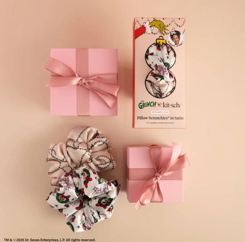 The Grinch x Kitsch Satin PillowScrunchies in Cindy Lou Who