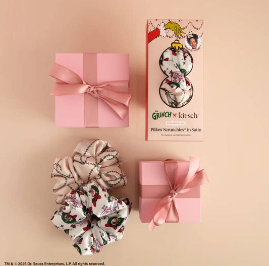 The Grinch x Kitsch Satin PillowScrunchies in Cindy Lou Who
