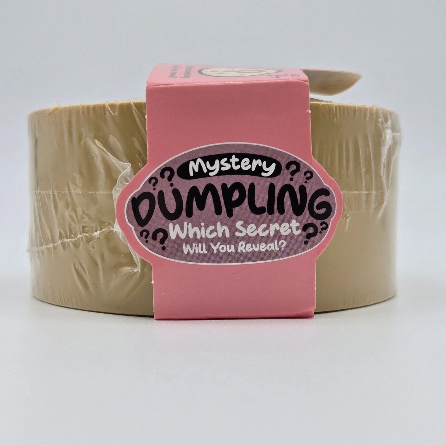 Back of Mystery Dumpling squishy blind box toy packaging