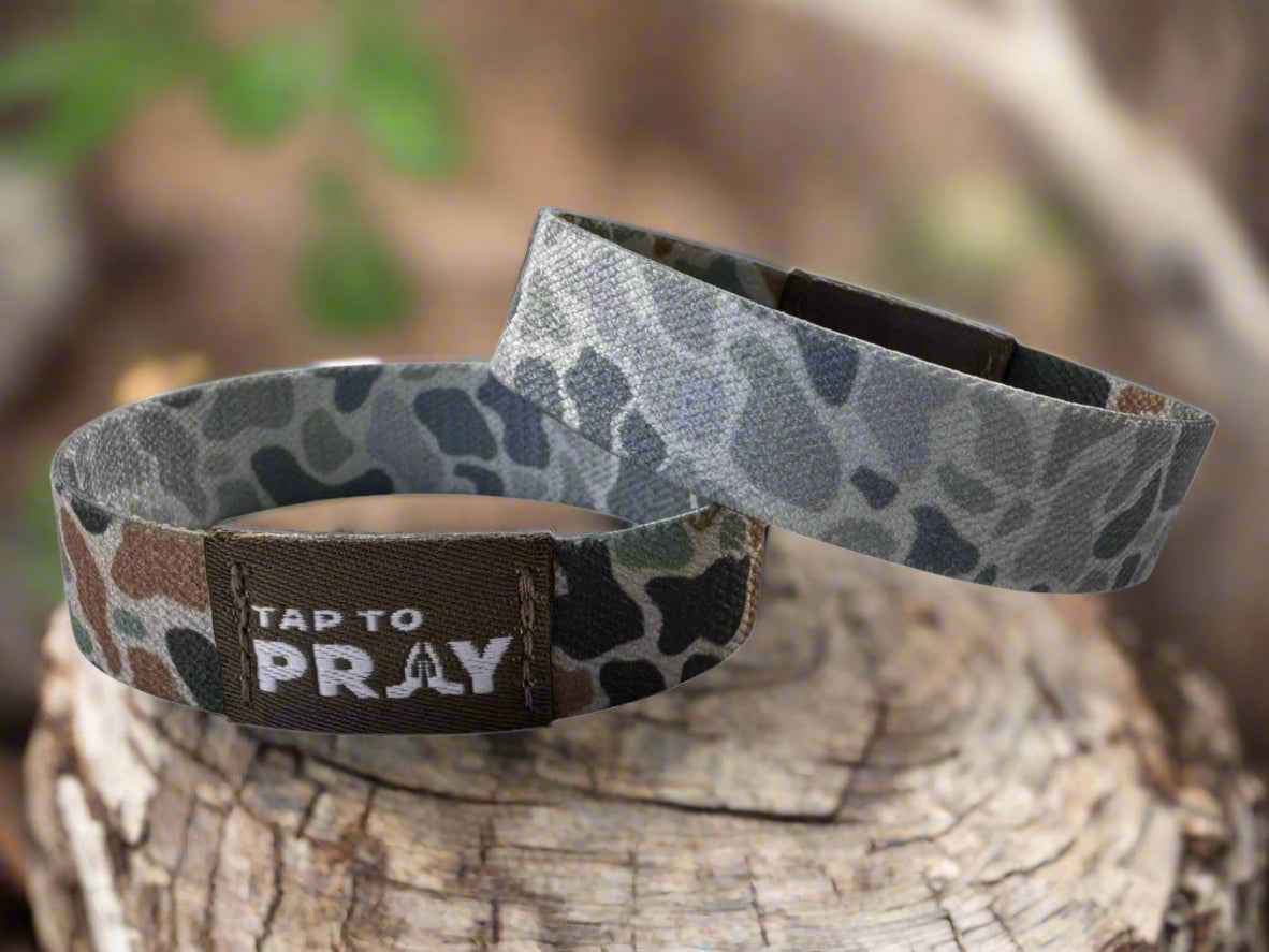 Christian prayer bracelet camouflage tap to pray wristband
