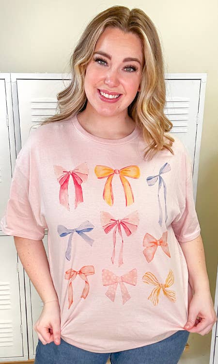 Pastel Bow Graphic T-Shirt