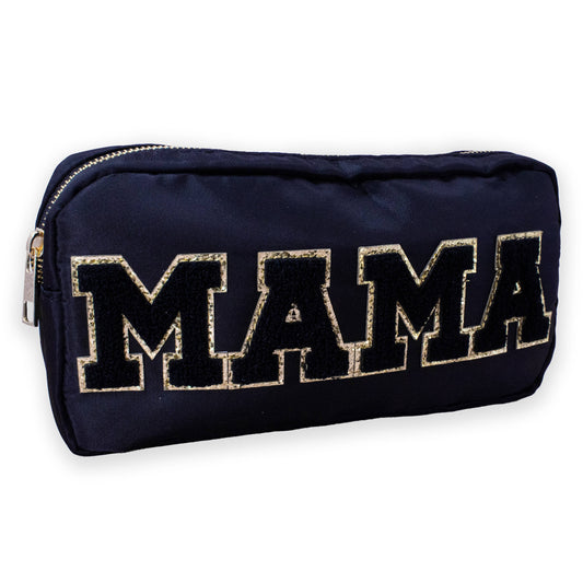 MAMA Chenille Letter Travel Makeup Pouch