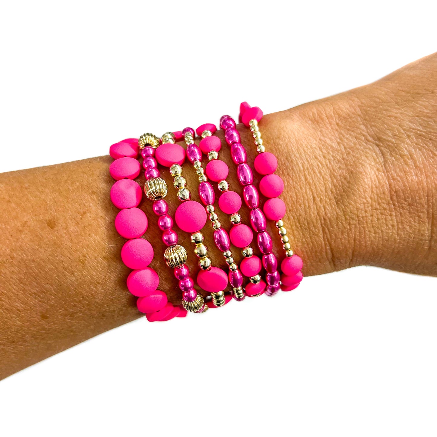 Hot Pink Bead Bracelets